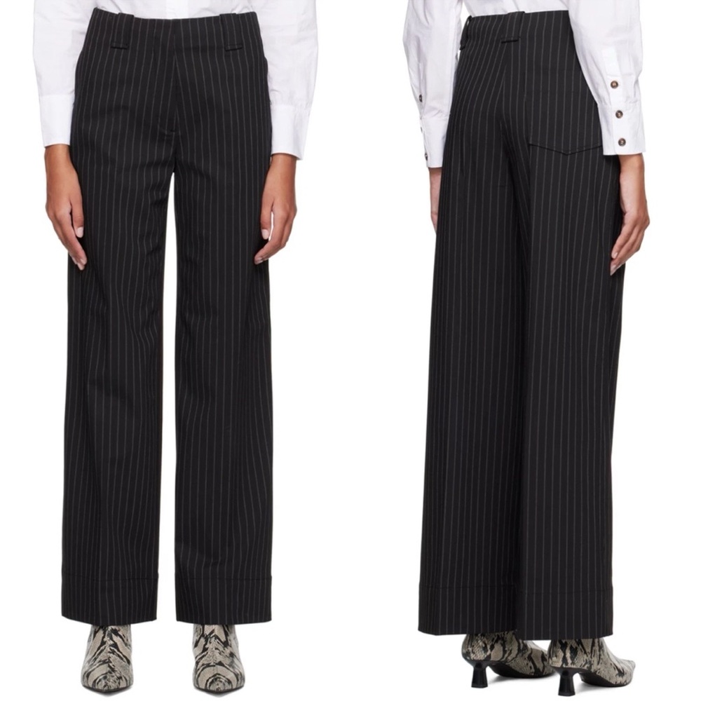 GANNI Women’s Pinstripe Wide Leg Pants